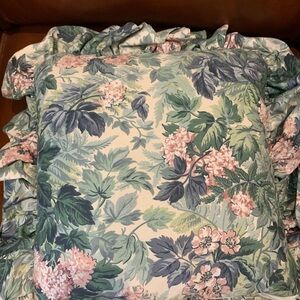 Set of Laura Ashley Floral Green and Pink Decorative Pillows